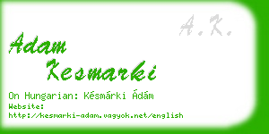 adam kesmarki business card